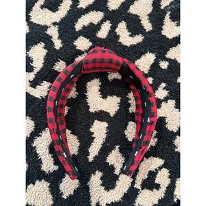 Lele Sadoughi Red Buffalo Plaid Headband
